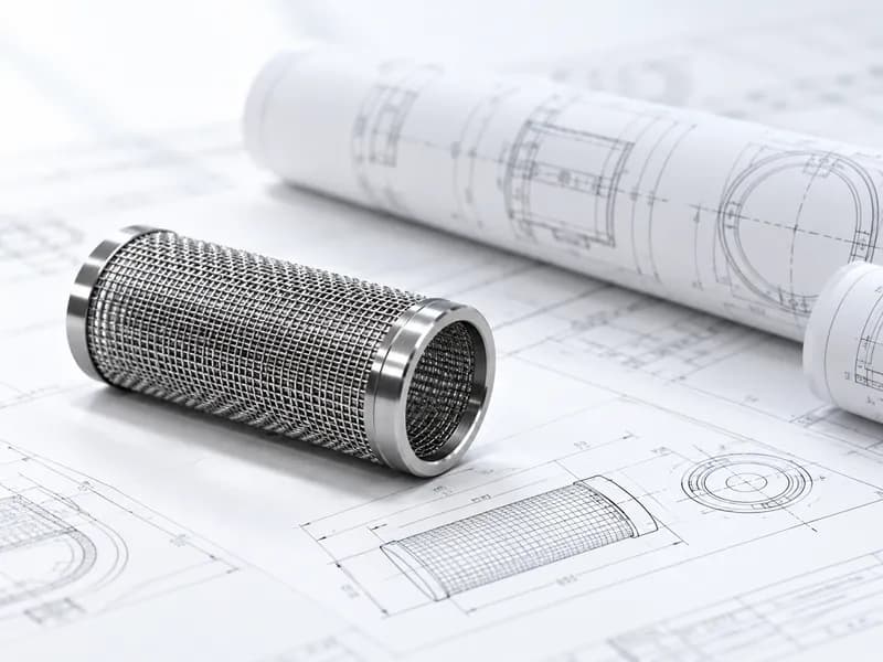 Mesh filter element on engineering drawings