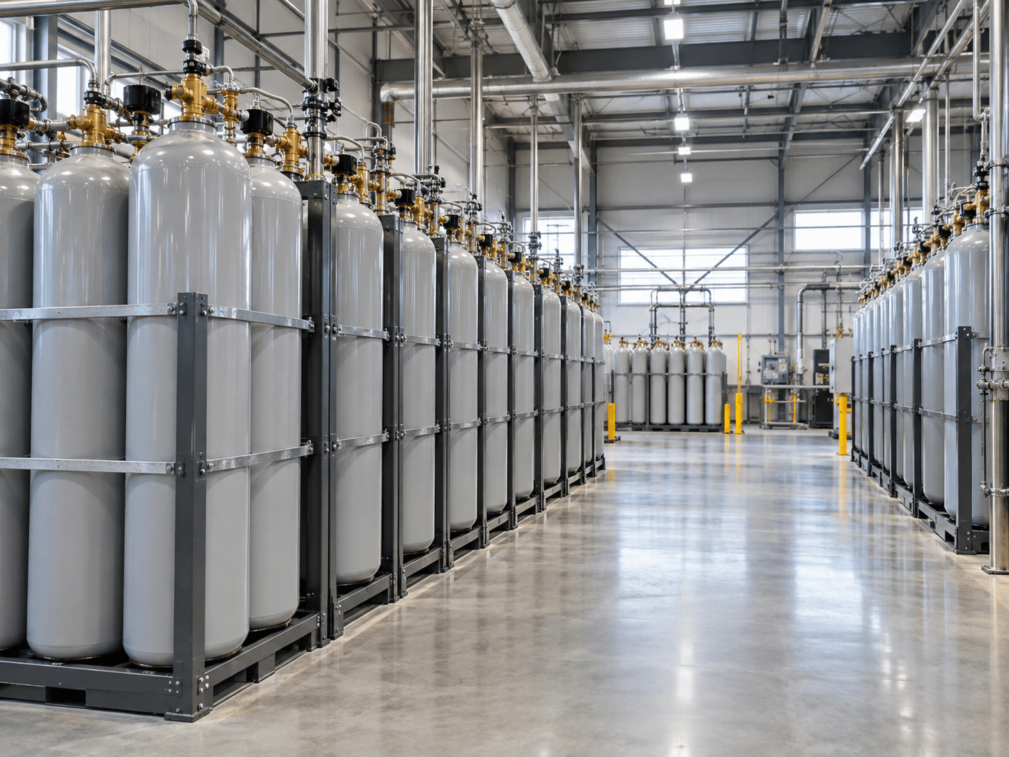 Illustration: Hydrogen storage cylinder hall